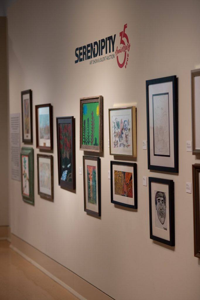 Serendipity Sneak Peek is an ongoing event being held in conjunction with the "What Became of Dr. Smith" exhibit by Noah Saterstrom. The Serendipity Sneak Peek exhibit will be open until August 12.