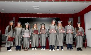 The 2023-24 graduates of the Hinds Community College High School Equivalency program are, from left, Maria Garcia, Sabrina Graham, Dana Cain, Marisa Withers, Terry Stallings, Christie Rader, Brianna Pierce, Jerika Trigg and Betsy Soto-Reyes. The ceremony was held June 17, 2024, in the George Wynne Building, Rankin Campus. Those not pictured include Sabrina Graham, Michelle Irby, Jessica Morgan, Shanina Ross, Samantha Ryals, Geraldine Stanton and Jennifer Willis.