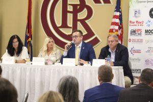 Pictured from left, Senator Angela Hill and Representatives Stacey Wilkes, Jansen Owen and Timmy Ladner provide updates during an event held at Pearl River Community College Tuesday morning, July 30, 2024. (Photo by Jeremy Pittari | Magnolia Tribune)