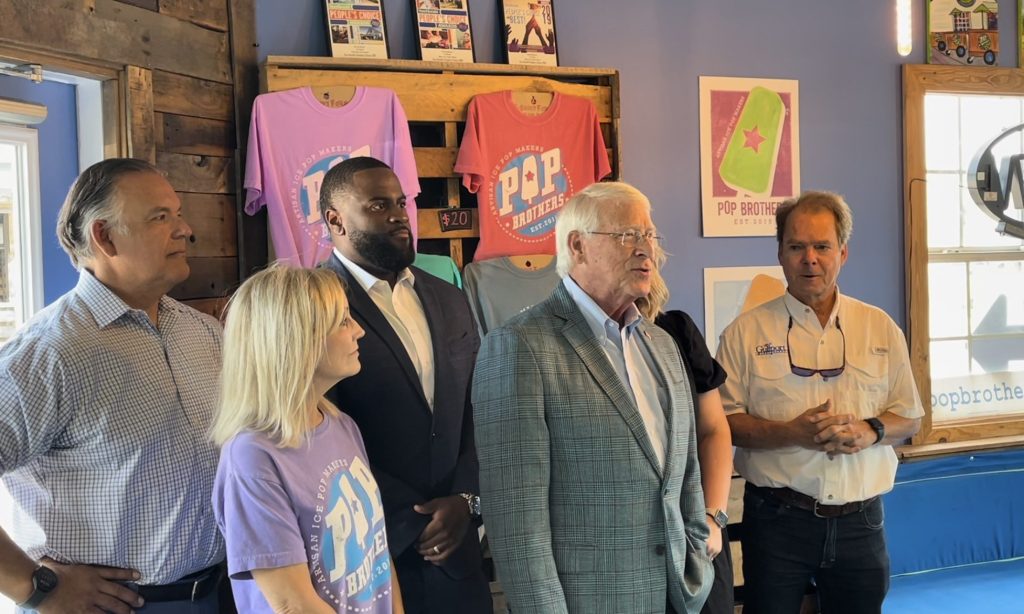 Senator Roger Wicker (center) speaks on Amtrak's return to the Mississippi Coast in Gulfport on August 27, 2024. (Photo: Frank Corder | Magnolia Tribune)