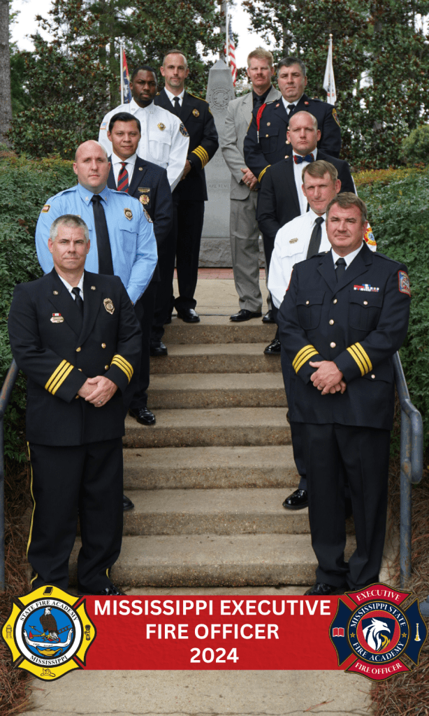 Pictured are Gabriel N Bell, Choctaw Fire Department; Nicholas Brooks, Madison Fire Department; Christopher Carrera, M.S.F.A.; Ryker Haselden, Gulfport Fire Department; Robert Hutto, Louisville Department; Duon Ladner, D’Iberville Fire Department; Martrellis L McDowell, Greenwood Fire Department; Terry Robinson, Tupelo Fire Department and Dia’Mond Woodman, Pass Christian Fire Department. 