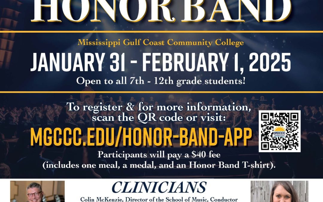 MGCCC announces registration is open for 2025 Gulf Coast Honor Band