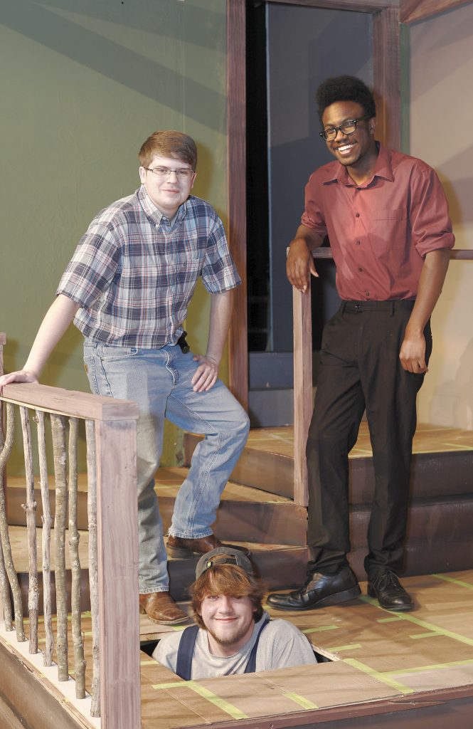 Hinds Lendon Players Justin Glass of Vicksburg, left, Amari Jordan of Jackson, right, and Mack Talley of Florence, below, appear in the production of "The Foreigner."