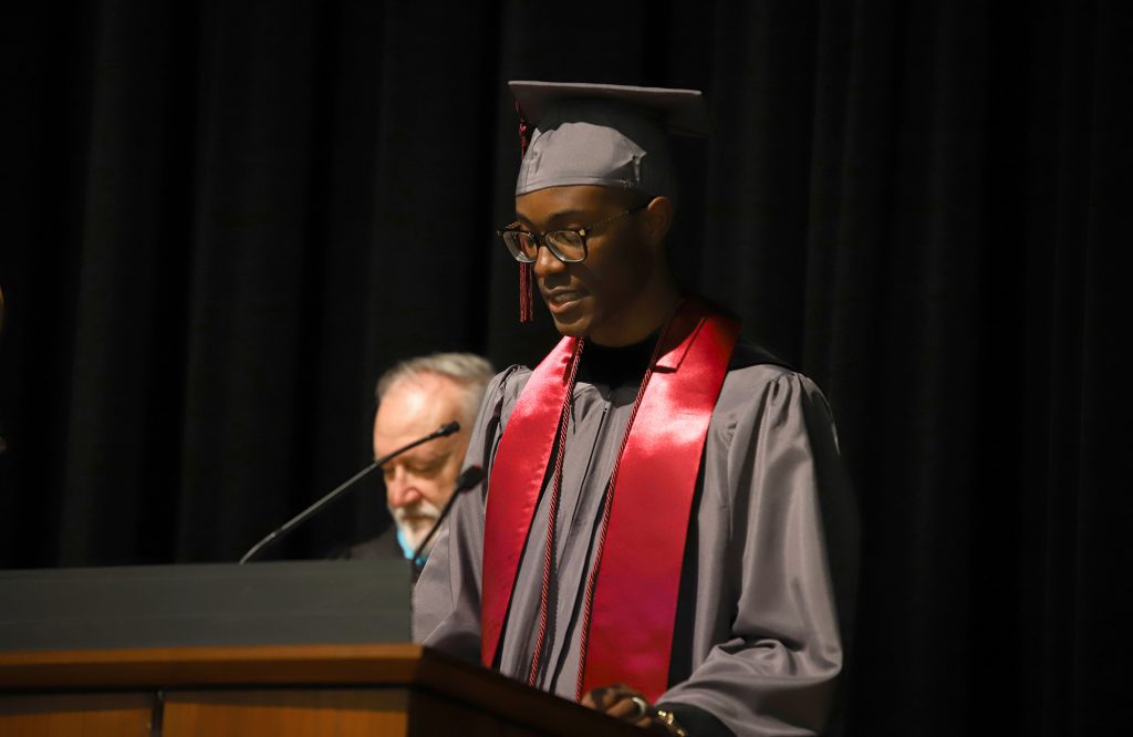 D'Jaydyn Readus of Bolton offered the invocation and benediction for the 2 p.m. May 15 graduation ceremony at Hinds Community College.