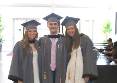 rianna Mayeux, left, Caden Buffington and Alexis Lamb, all of Brandon, received Associate Degrees in Nursing from Hinds Community College on May 14.