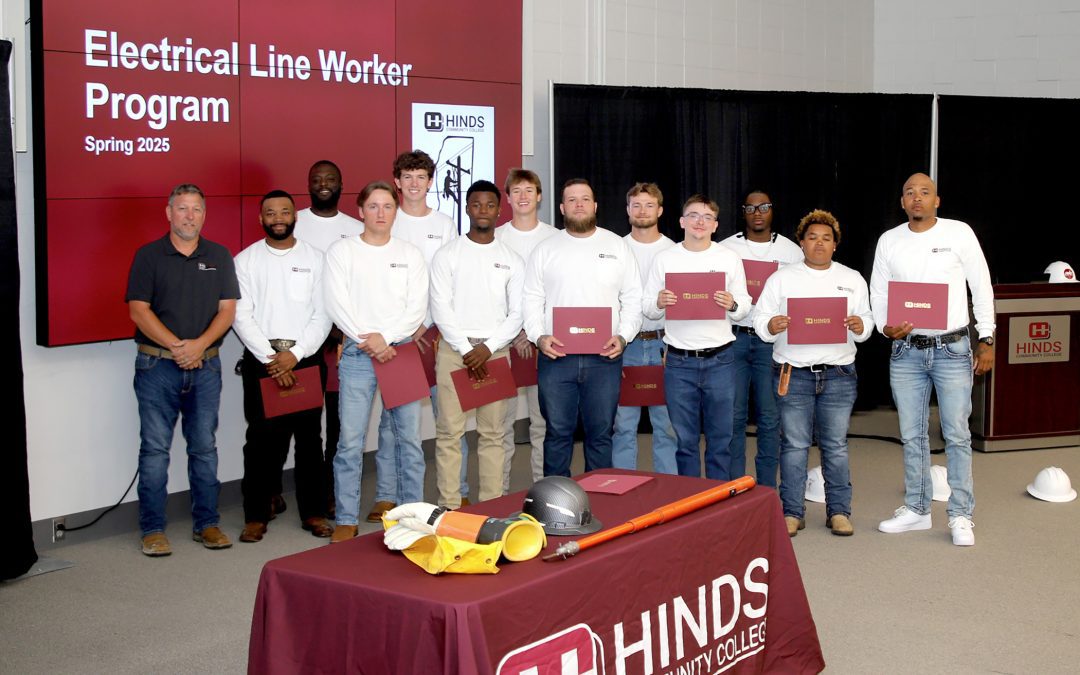 Front from left, Instructor Craig Davis, Tyson Beard of Clinton, Parker Bell of Belzoni, Markario Brooks of Canton, Dylan Nichols of Richland, Sidney Bennett of Clinton, Adaychai Bateaste of Magee, Cammie Smith of Crystal Springs; back, Kadarius Taylor of Utica, Brayden McCool of Pearl, Chase Hankins of Raymond, Aaron Dohman of Brandon and Jaden Moore of Rolling Fork.