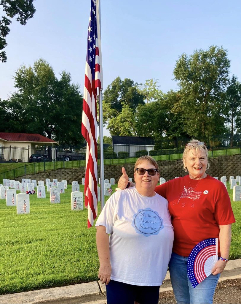 Karla Brown of Downtown Karla Brown, left, is pictured here with her friend and volunteer Allene Kaiser, who helps with Brown’s annual Memorial Day project. (Photo courtesy of Karla Brown)