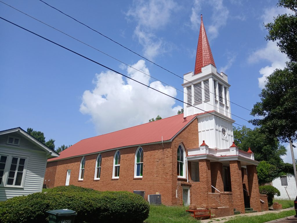 Beulah Missionary Baptist Church has a new steeple. It was funded by a $150,000 grant awarded by the National Trust for Historic Preservation through the Preserving Black Churches program of the African American Cultural Heritage Action Fund. Other restoration work included the outside windows, and the walls and ceiling in the church foyer.