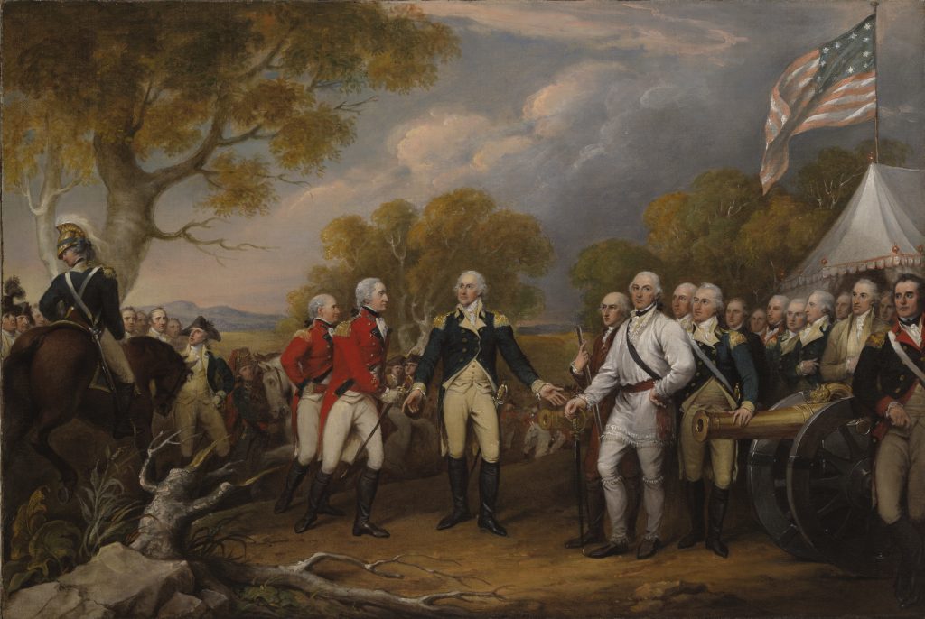 The Surrender of General Burgoyne at Saratoga, October 16, 1777. By John Trumbull. Credit: Yale University Art Gallery.