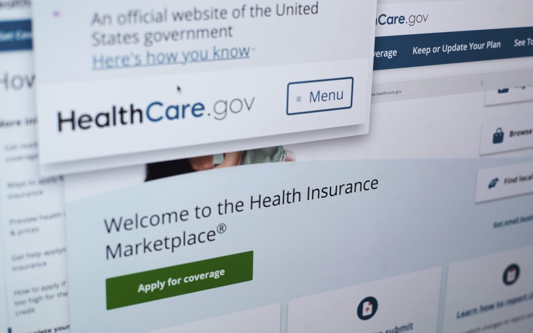 Pages from the U.S. Affordable Care Act health insurance website healthcare.gov are seen on a computer screen in New York on Tuesday, Aug. 19, 2025. (AP Photo/Patrick Sison)