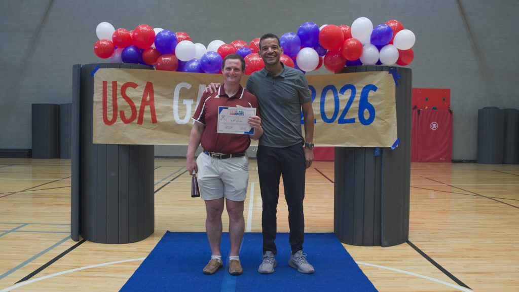 Seth Slocum pictured with MSU Director of Athletics Zac Selmon (Photo by Sarah Kirk)