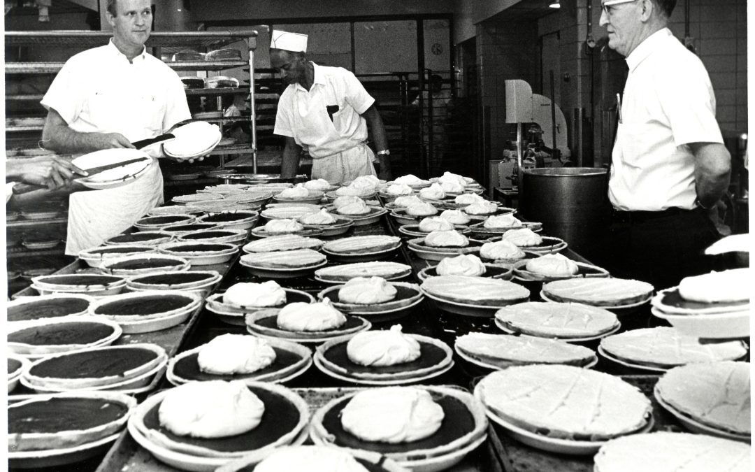 Chocolate crème pie, popular in the mid-20th century, became a classic dessert baked at State Fountain Bakery. Its popularity continues to this day. (MSU Archives)