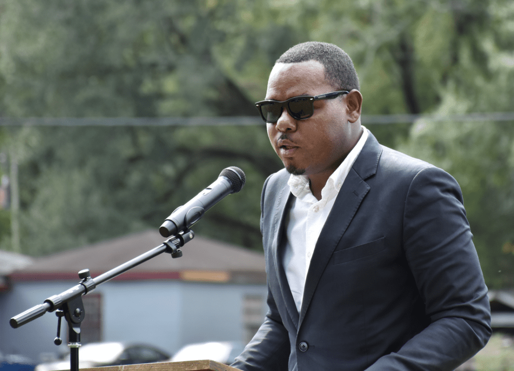 Michael Morris, director of The Two Mississippi Museums in Jackson, was the guest speaker at the ceremony honoring the prince. Photo by Albert L. Jones