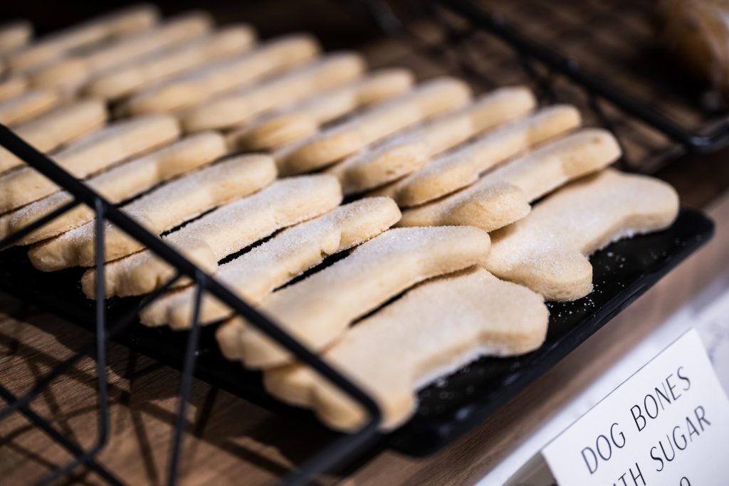 Dog bone cookies are among the best known “sweet treat” options in the bakery, and it’s not just kids who crave them. They are among the most requested items for gameday tailgaters who visit State Fountain. (Photo by Grace Cockrell)