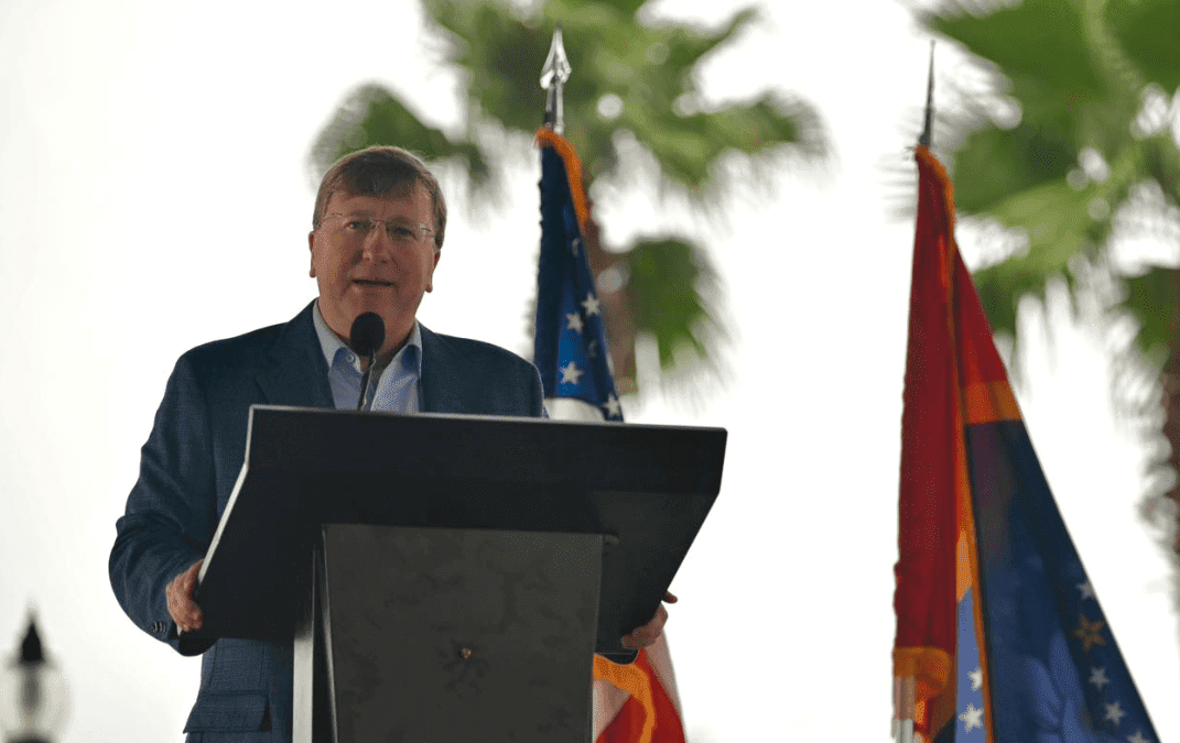 Governor Tate Reeves, August 2025 (Photo from Governor Reeves on Facebook)