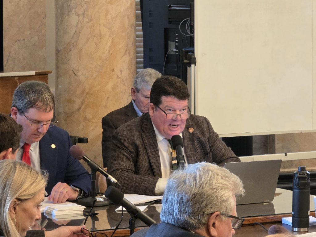 Rep. Samuel Creekmore (R), Chair of the House's Public Health and Human Services Committee, heads a meeting held Tuesday afternoon where five bills passed out of the committee. (Photo by Jeremy Pittari | Magnolia Tribune)