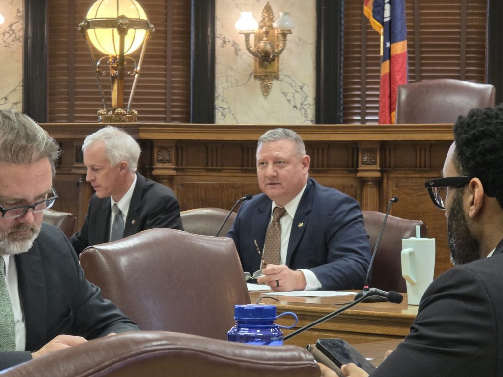 Senate Education Committee Chair Dennis DeBar (R) met with his fellow committee members on Tuesday to start the 2026 legislative session off by taking up three bills. (Photo by Jeremy Pittari | Magnolia Tribune)
