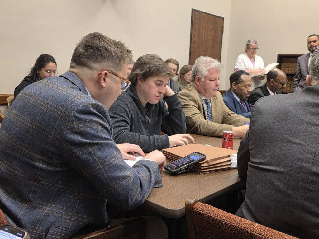House of Representatives Education Committee members from left, Jansen Owen, Kent McCarty, held a brief meeting Wednesday where only two Senate bills were considered. (Photo by Jeremy Pittari | Magnolia Tribune)