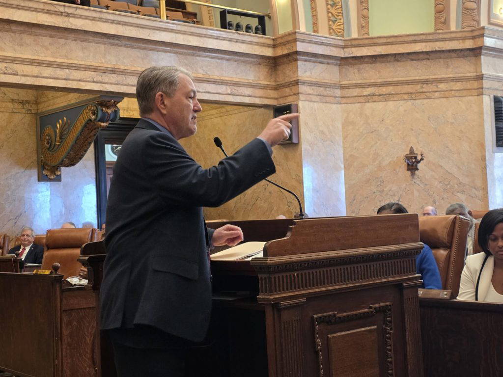Rep. Henry Zuber (R) describes HB 605 on the floor of the House of Representatives on Thursday. Photo by Jeremy Pittari | Magnolia Tribune