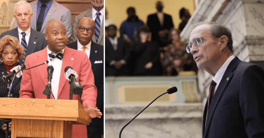 State Senator Derrick Simmons (from his Facebook) and Lt. Governor Delbert Hosemann (AP Photo/Rogelio V. Solis)