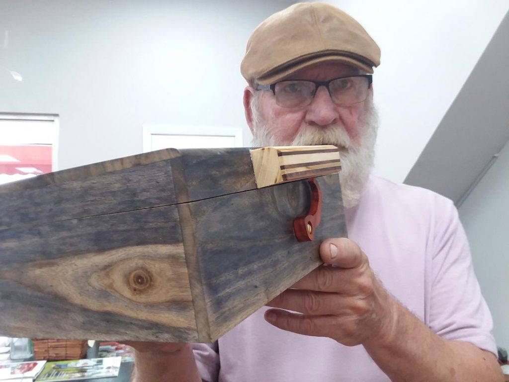 Artist David Hammett displays a handcrafted jewelry box for his May 9 exhibit at ArtsNatchez Gallery.Photo courtesy of ArtsNatchez Gallery