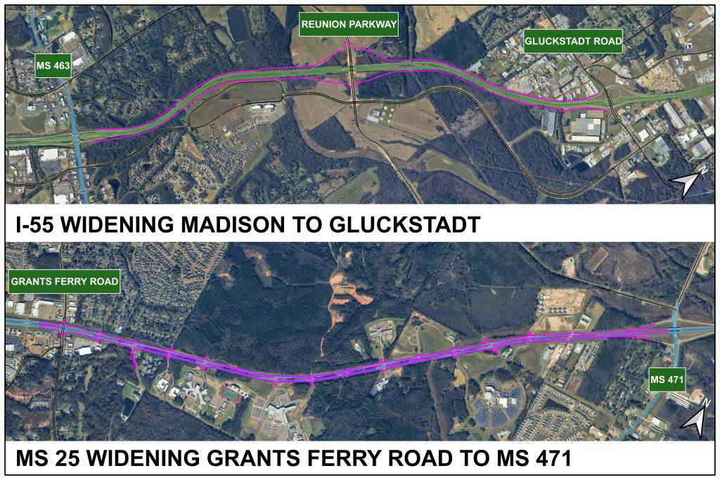 I-55 and SR 25 aerials Madison and Rankin