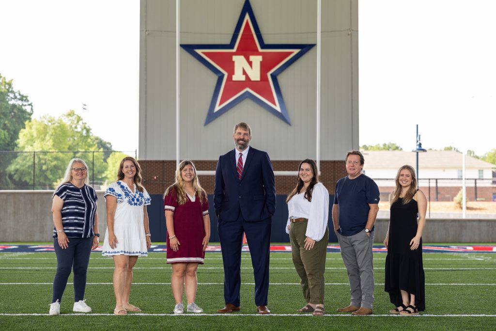 Northwest Office of Marketing and Strategic Communication staff (L-R) Director Emeritus Julie Bauer, Graphic Designer Jennifer Corbin, Sports Information Specialist Mary Grace Black, Associate Vice President of Community Relations Dr. Andrew Dale, Communications Specialist Sarah Ashley Smith-Hutchinson, Graphic Designer and Communications Specialist Kevin Pitts, and Assistant Director of Marketing and Strategic Communications for Digital Media Carly Fox. Photo by Carly Fox: