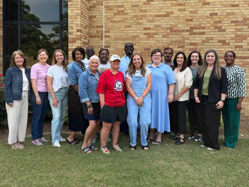 16 educators from across the Mississippi Delta participated in the Collaborative for Rural STEM Education conference held recently on the DSU campus. Back row (L to R): Shaun Smith, Mollie Rushing, Joannah Taylor, Angela Bryant, Sean Henry, Stephanie Calhoun, Toland Moore, Margaret Smith-Black, Mihir Datta, Amy Plummer, Emma Hamill, Amy Chudy, Candace Mason. Front row (L to R): Tammie Bright, Lacey Pruden, Casey Andrews.