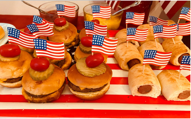 Sliders and pretzel dogs that can be prepared easily indoors and decorated with patriotic touches are the perfect Fourth of July meal. Photo by Kara Kimbrough