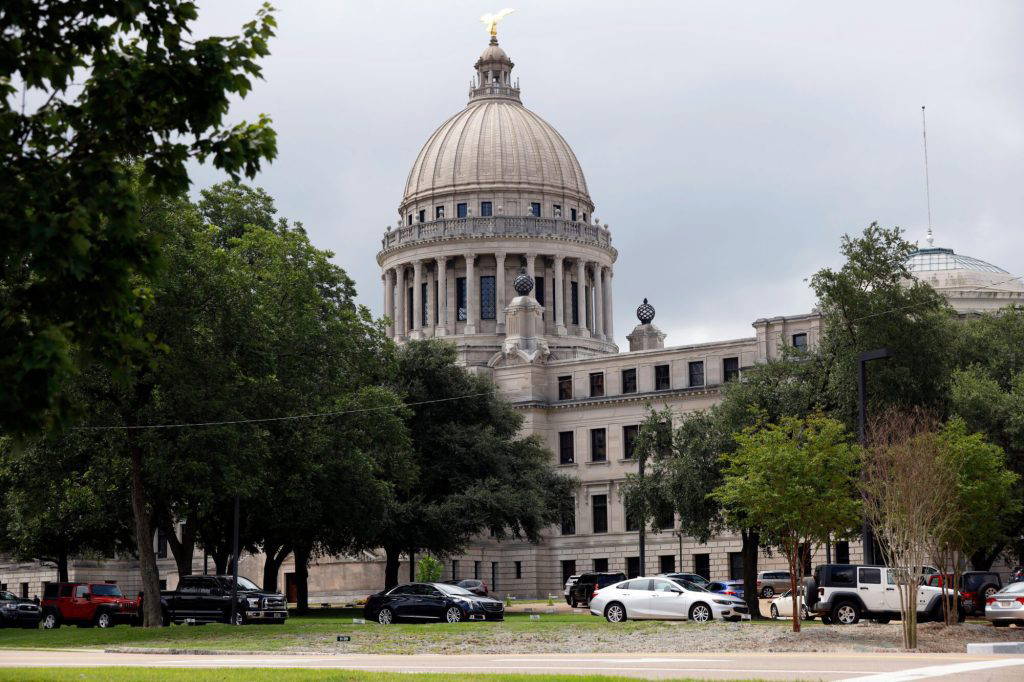 FILE - The Mississippi Capitol in Jackson, Miss., on July 6, 2020. (AP Photo/Rogelio V. Solis, File)